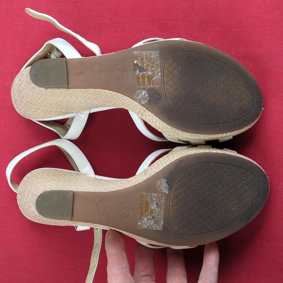 Jessica Simpson Javawn White Strappy Platform Wedge Sandals 8.5 M - Picture 12 of 16